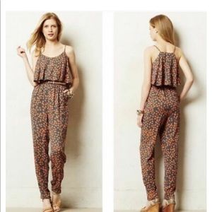 Floral Anthropologie jumpsuit